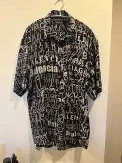 BALENCIAGA ロゴシルクシャツ　ブラックのサムネイル