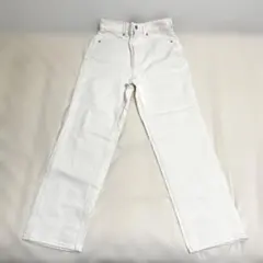 GU ストレートジーンズ デニムパンツ ハイウエスト ハイライズ ホワイト(M)