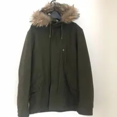 オリーブグリーン モッズコート ファー付き