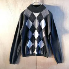 カシミヤ100　CASHIMERE PRIME　アーガイル　ふわもち　セーター