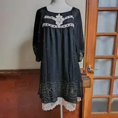 axes femme　旧タグ　レース　刺繍　ビジュー　ワンピースのサムネイル