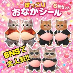 ネコ おなかぷにぷに 立体シール ぷくぷく シル活 ステッカー メタボ　動物