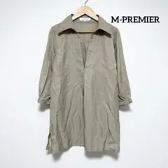 【美品】M-PREMIER ブラウス スキッパー シャツ 七分袖 M