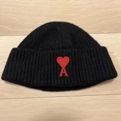 ami グレー ニット帽 ハート刺繍 - メルカリ