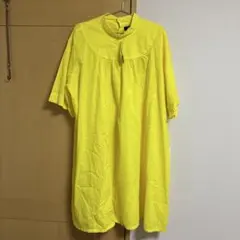 TOIT VOLANT イエロー 半袖シャツワンピース