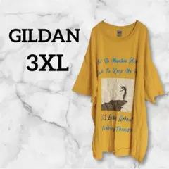 ✨一点限り✨【3XL】GILDAN イエロー Tシャツへビーコットン プリント