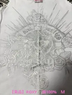 【美品】ROXY ホワイト 薔薇柄 タンクトップ M