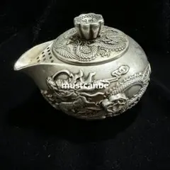 いぶし銀仕上げ 銀瓶 湯沸かし 煎茶道具 茶道具 重量406g 金属工芸