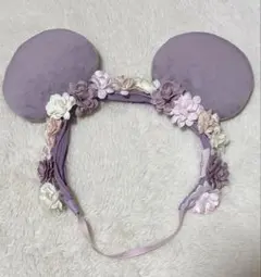 ディズニー ミニーマウス ヘアバンド 花冠 紫