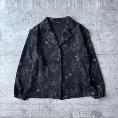 80s vintage 花柄総柄長袖シャツ レトロ フラワー 柄シャツ 古着女子