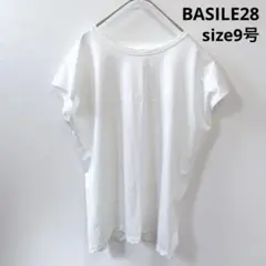 美品 バジーレ フレンチスリーブ カットソー 白 ロゴ ゆったり 日本製 9号のサムネイル
