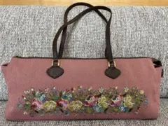 【美品】Think Bee! シンクビー ハンドバッグ 花柄 スパンコール 刺繍