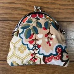 ハンドメイド未使用　花柄がま口財布