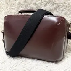 ダコタ　Dakota ショルダーバック　ダブルファスナー　2層　レザー　ブラウン