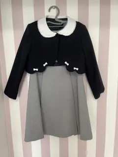 ネイビー グレー ジャケット ドレス セット