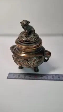青銅製 香炉 獅子彫刻付き - メルカリ