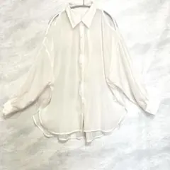 INGNI イング 肩スリット　シアーシャツ　透け感　シースルー　オフホワイト