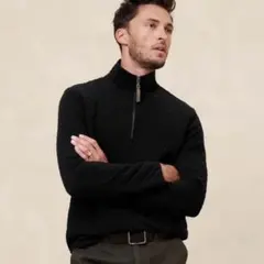 ハーフジップ ブラック