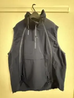 ネイビー ベスト フロントジッパー付き