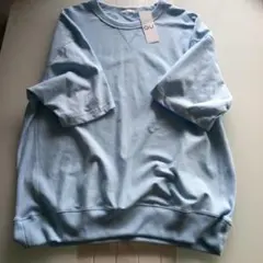 新品タグ付きGU 半袖Tシャツ 水色 L