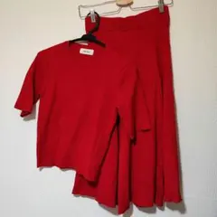 Mila Owen 赤 セットアップ トップスとスカート