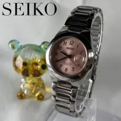 SEIKOセイコー パーペチュアルカレンダー レディース腕時計ピンク文字盤稼働品