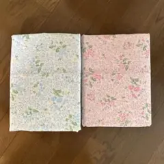 掛け布団カバー 青とピンク 花柄