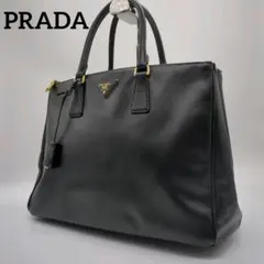 【人気モデル・美品】プラダ☆ガレリア ハンドバッグ サフィアーノレザー 三角ロゴ