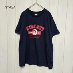 NYASA ニャサ クロスプラス 半袖Tシャツ 猫 M ネイビーのサムネイル