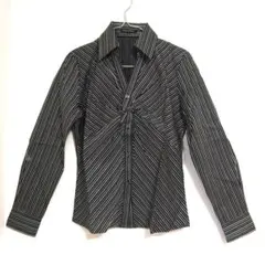 BUONA GIORNATA ブラック・ホワイトストライプ 長袖シャツ