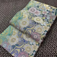 【極上・両面豪華】正絹 袋帯 六通柄 436cm 金銀糸 四季花文様 逸品 礼装