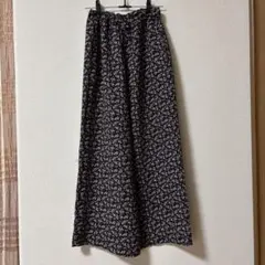 花柄ロングパンツ ブラック