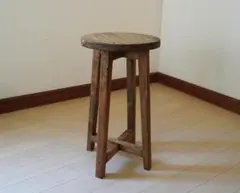 伝統技法ほぞ組】木製スツール 高さ43cm 丸椅子 stool 花台 - メルカリ
