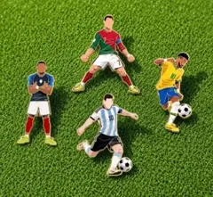 W杯 ピンバッジ4個セット メッシ クリロナ ムバッペ エムバペ