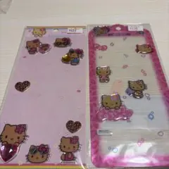 【正規品】日焼けキティ キラキララインストーンシール＆クリアシール 2枚セット