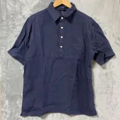【L1252】 GAP プルオーバーリネンシャツ サイズM ネイビーのサムネイル