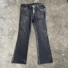 archive grunge crashed flare denim y2k