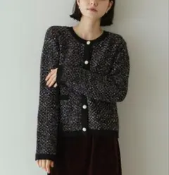 OPAQUE.CLIPオペークドットクリップ MIXツイード調ニットカーディガン