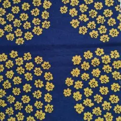 【希少/廃盤】マリメッコ プケッティ 生地 ネイビー×イエロー