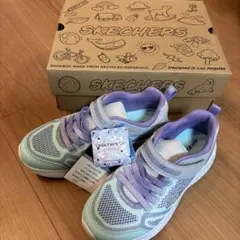 汚れあり　新品　SKECHERS スニーカー ライトブルー/パープル