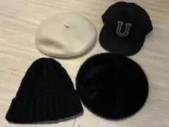 値下げ中 美品 ベレー帽&ニット帽&キャップ 4点セット