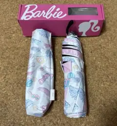 【新品】Barbie 折りたたみ傘 収納ケース付きのサムネイル