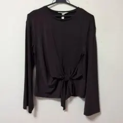 【新品】H&M ダークブラウン 長袖 トップス EUR XS