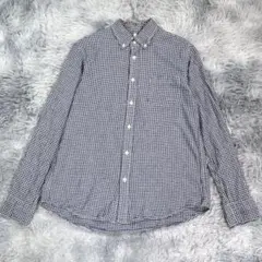 KEARNEY HOUSE【M】長袖シャツ　ブルー　チェック　綿100％ 薄手