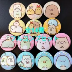 すみっコぐらし 刺繍缶バッジ 全14種 フルコンプセット 缶バッチ
