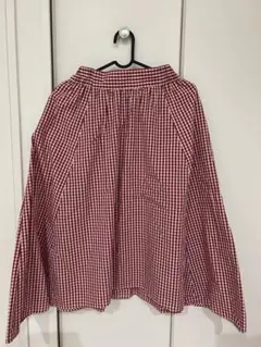 赤と白のチェック柄　スカート　レディース