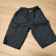 黒 コットンカーゴハーフパンツ