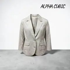 ALPHA CUBIC テーラードジャケット ベージュ，通勤オフィスのサムネイル