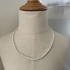 天然淡水パール　ベビーパール　セミラウンド　天然色　ネックレス　ハンドメイドパー