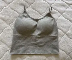 グレー キャミソール リブ編み S